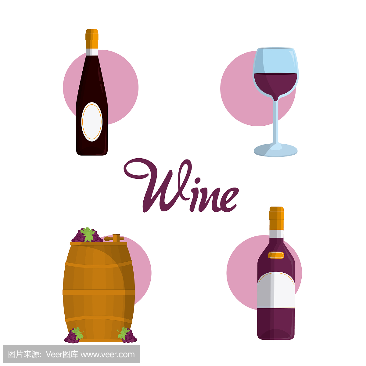 葡萄酒圆形图标